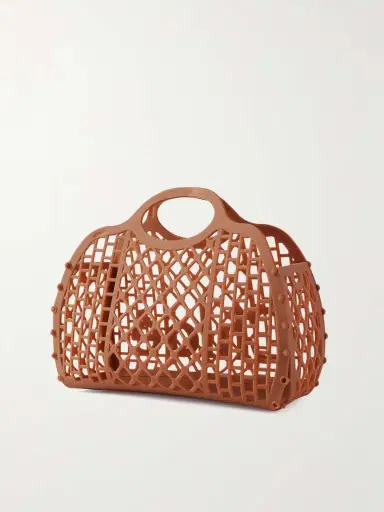 Chloé Cage Leather-trimmed Studded Rubber Shoulder Bag | Thumbnail 3 Chloé Cage Leather-trimmed Studded Rubber Shoulder Bag | Thumbnail 3