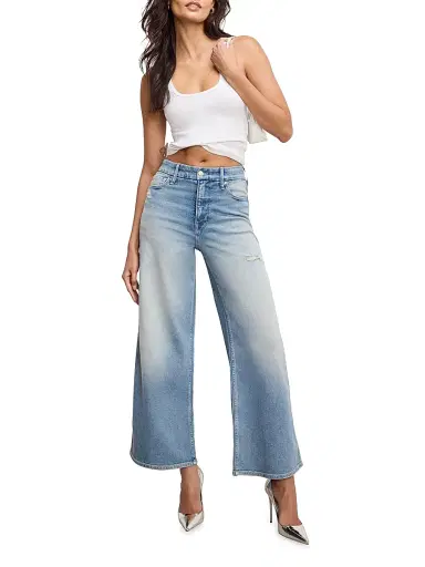 Good American Women's Good Skate High-Rise Wide Cropped Jeans - Indigo | Thumbnail 2 Good American Women's Good Skate High-Rise Wide Cropped Jeans - Indigo | Thumbnail 2