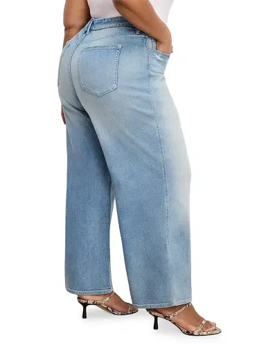 Good American Women's Good Skate High-Rise Wide Cropped Jeans - Indigo | Thumbnail 9 Good American Women's Good Skate High-Rise Wide Cropped Jeans - Indigo | Thumbnail 9