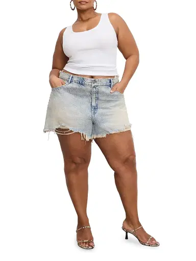 Good American Women's Good 90S Studded Shorts - Indigo | Thumbnail 3 Good American Women's Good 90S Studded Shorts - Indigo | Thumbnail 3