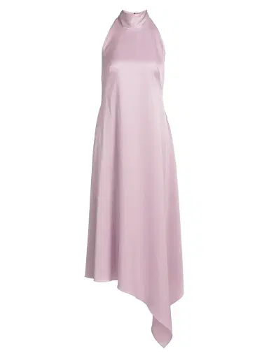 Amsale Women's Satin High-Neck Midi-Dress - Lilac | Thumbnail 1 Amsale Women's Satin High-Neck Midi-Dress - Lilac | Thumbnail 1