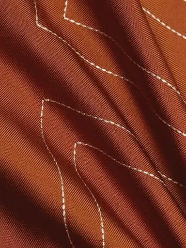 TOTEME Women's Monogram Silk Pajama-Inspired Button-Front Shirt - Terracotta - Size 10 | Thumbnail 7 TOTEME Women's Monogram Silk Pajama-Inspired Button-Front Shirt - Terracotta - Size 10 | Thumbnail 7