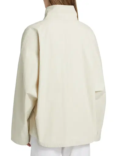 Toteme Women's Organic Cotton-Blend Stand-Collar Jacket - Oyster | Thumbnail 5 Toteme Women's Organic Cotton-Blend Stand-Collar Jacket - Oyster | Thumbnail 5
