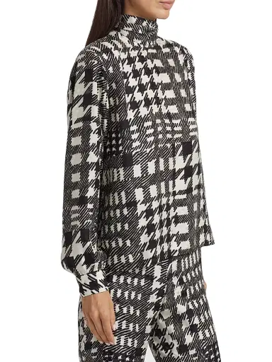 Libertine Women's Peggys Houndstooth Bianca Blouse - Creme Black | Thumbnail 3 Libertine Women's Peggys Houndstooth Bianca Blouse - Creme Black | Thumbnail 3