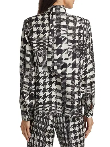 Libertine Women's Peggys Houndstooth Bianca Blouse - Creme Black | Thumbnail 4 Libertine Women's Peggys Houndstooth Bianca Blouse - Creme Black | Thumbnail 4