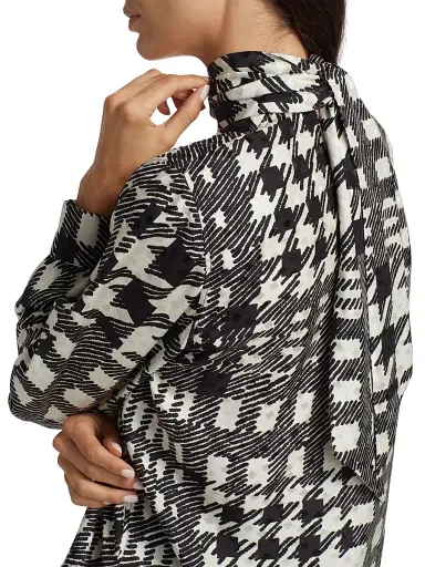Libertine Women's Peggys Houndstooth Bianca Blouse - Creme Black | Thumbnail 5 Libertine Women's Peggys Houndstooth Bianca Blouse - Creme Black | Thumbnail 5