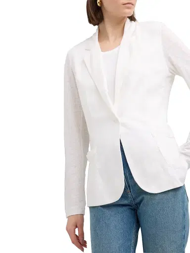 MAJESTIC FILATURES Women's Stretch Linen-Knit Blazer - Blanc - Size XL | Thumbnail 4 MAJESTIC FILATURES Women's Stretch Linen-Knit Blazer - Blanc - Size XL | Thumbnail 4