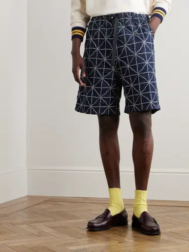 KAPITAL Dojo Easy Wide-Leg Belted Embroidered Denim Shorts - Men | Thumbnail 3 KAPITAL Dojo Easy Wide-Leg Belted Embroidered Denim Shorts - Men | Thumbnail 3