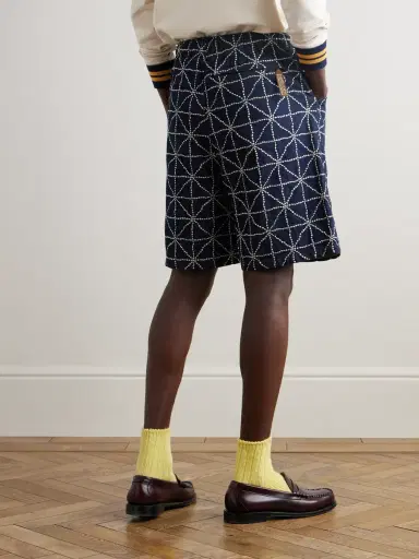 KAPITAL Dojo Easy Wide-Leg Belted Embroidered Denim Shorts - Men | Thumbnail 4 KAPITAL Dojo Easy Wide-Leg Belted Embroidered Denim Shorts - Men | Thumbnail 4