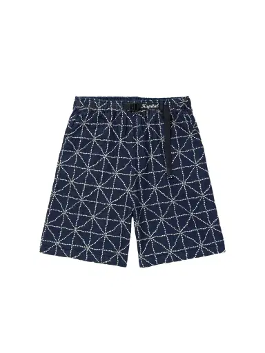 KAPITAL Dojo Easy Wide-Leg Belted Embroidered Denim Shorts - Men | Thumbnail 1 KAPITAL Dojo Easy Wide-Leg Belted Embroidered Denim Shorts - Men | Thumbnail 1