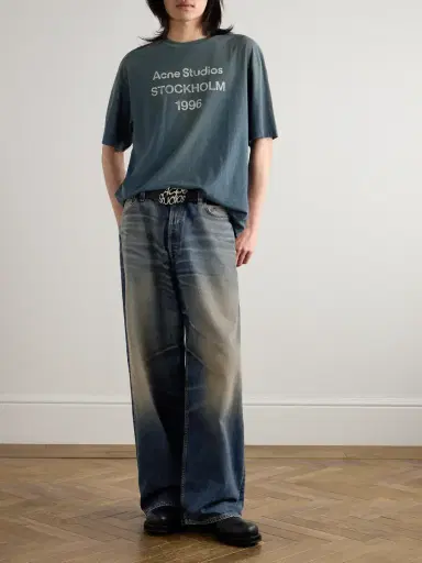 Acne Studios Wide-Leg Distressed Jeans - Men | Thumbnail 2 Acne Studios Wide-Leg Distressed Jeans - Men | Thumbnail 2