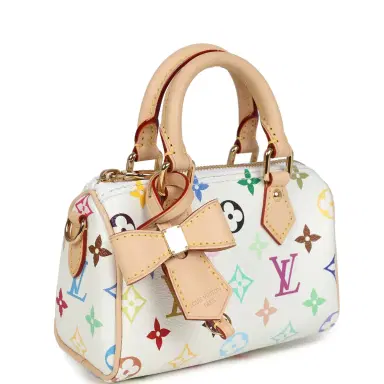 Louis Vuitton Louis Vuitton X Murakami Nano Speedy Bag White Multicolor Monogram Gold Hardware | Thumbnail 2 Louis Vuitton Louis Vuitton X Murakami Nano Speedy Bag White Multicolor Monogram Gold Hardware | Thumbnail 2