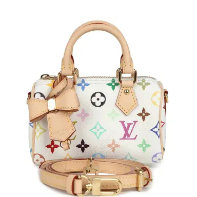 Louis Vuitton Louis Vuitton X Murakami Nano Speedy Bag White Multicolor Monogram Gold Hardware | Thumbnail 1 Louis Vuitton Louis Vuitton X Murakami Nano Speedy Bag White Multicolor Monogram Gold Hardware | Thumbnail 1