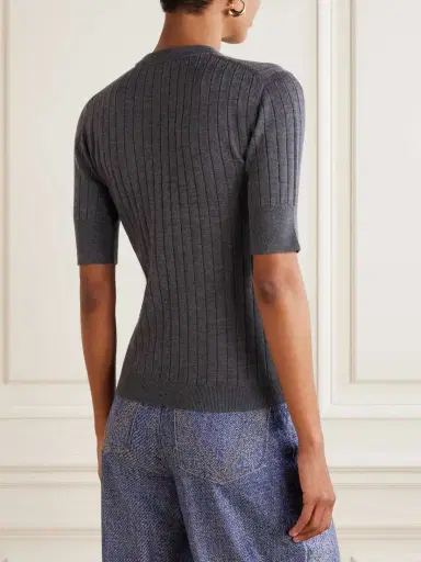 Bottega Veneta Ribbed Wool T-shirt | Thumbnail 3 Bottega Veneta Ribbed Wool T-shirt | Thumbnail 3