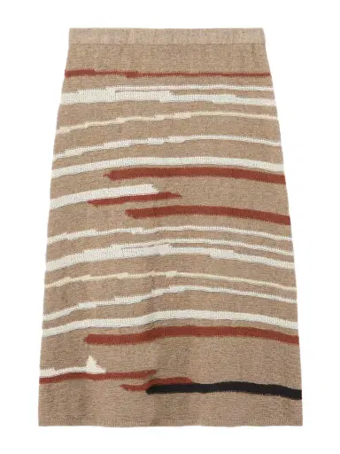 Bottega Veneta Striped Jacquard-knit Linen And Cotton-blend Midi Skirt | Thumbnail 1 Bottega Veneta Striped Jacquard-knit Linen And Cotton-blend Midi Skirt | Thumbnail 1
