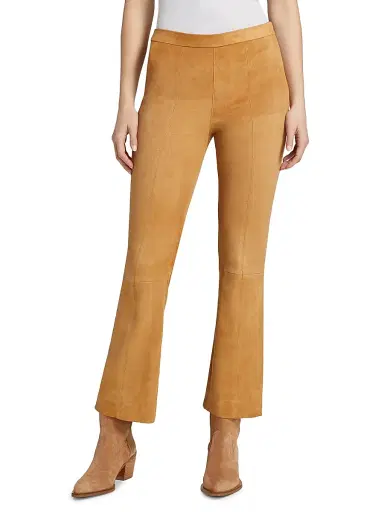 Sprwmn Women's Ankle Flare Suede Pants | Thumbnail 3 Sprwmn Women's Ankle Flare Suede Pants | Thumbnail 3