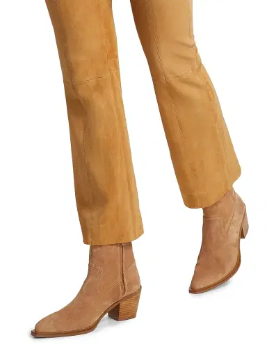 Sprwmn Women's Ankle Flare Suede Pants | Thumbnail 6 Sprwmn Women's Ankle Flare Suede Pants | Thumbnail 6