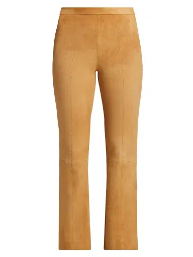 Sprwmn Women's Ankle Flare Suede Pants | Thumbnail 1 Sprwmn Women's Ankle Flare Suede Pants | Thumbnail 1