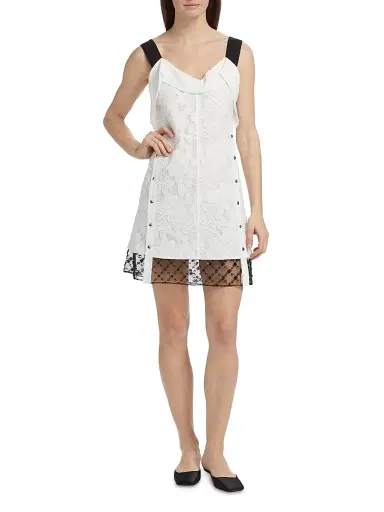 3.1 Phillip Lim Women's Corded Lace Organza Minidress - White Black | Thumbnail 2 3.1 Phillip Lim Women's Corded Lace Organza Minidress - White Black | Thumbnail 2