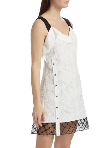 3.1 Phillip Lim Women's Corded Lace Organza Minidress - White Black | Thumbnail 4 3.1 Phillip Lim Women's Corded Lace Organza Minidress - White Black | Thumbnail 4