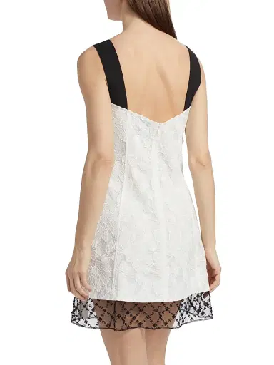 3.1 Phillip Lim Women's Corded Lace Organza Minidress - White Black | Thumbnail 5 3.1 Phillip Lim Women's Corded Lace Organza Minidress - White Black | Thumbnail 5