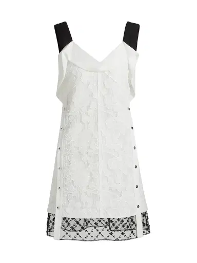 3.1 Phillip Lim Women's Corded Lace Organza Minidress - White Black | Thumbnail 1 3.1 Phillip Lim Women's Corded Lace Organza Minidress - White Black | Thumbnail 1
