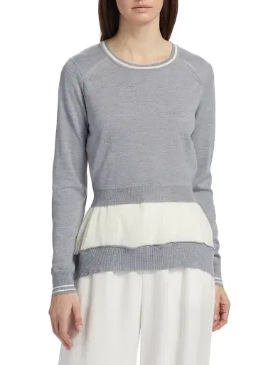 3.1 Phillip Lim Women's Tie-Back Chiffon Crewneck Sweatshirt - Grey Melange - Size Large | Thumbnail 3 3.1 Phillip Lim Women's Tie-Back Chiffon Crewneck Sweatshirt - Grey Melange - Size Large | Thumbnail 3