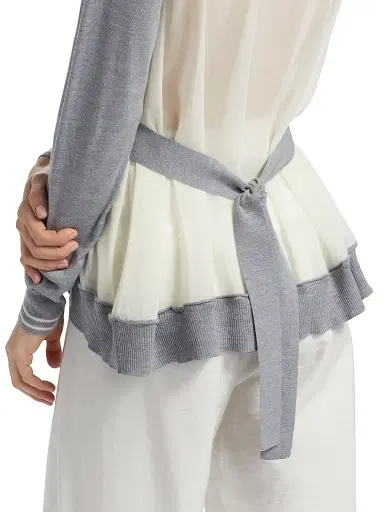 3.1 Phillip Lim Women's Tie-Back Chiffon Crewneck Sweatshirt - Grey Melange - Size Large | Thumbnail 6 3.1 Phillip Lim Women's Tie-Back Chiffon Crewneck Sweatshirt - Grey Melange - Size Large | Thumbnail 6