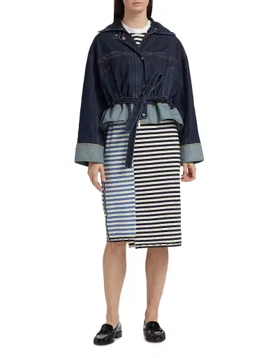 3.1 Phillip Lim Women's Boxy Peplum Hem Denim Jacket - Dark Indigo - Size Large | Thumbnail 2 3.1 Phillip Lim Women's Boxy Peplum Hem Denim Jacket - Dark Indigo - Size Large | Thumbnail 2
