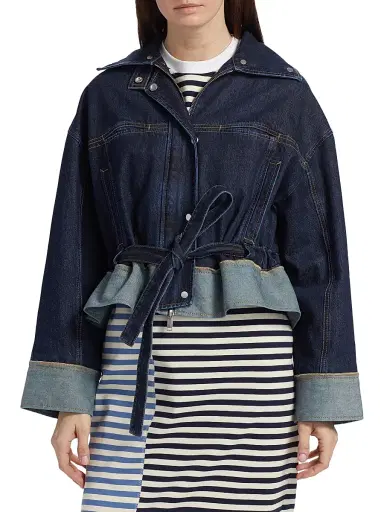3.1 Phillip Lim Women's Boxy Peplum Hem Denim Jacket - Dark Indigo - Size Large | Thumbnail 3 3.1 Phillip Lim Women's Boxy Peplum Hem Denim Jacket - Dark Indigo - Size Large | Thumbnail 3