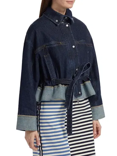 3.1 Phillip Lim Women's Boxy Peplum Hem Denim Jacket - Dark Indigo - Size Large | Thumbnail 4 3.1 Phillip Lim Women's Boxy Peplum Hem Denim Jacket - Dark Indigo - Size Large | Thumbnail 4