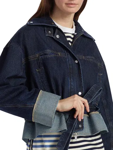 3.1 Phillip Lim Women's Boxy Peplum Hem Denim Jacket - Dark Indigo - Size Large | Thumbnail 6 3.1 Phillip Lim Women's Boxy Peplum Hem Denim Jacket - Dark Indigo - Size Large | Thumbnail 6