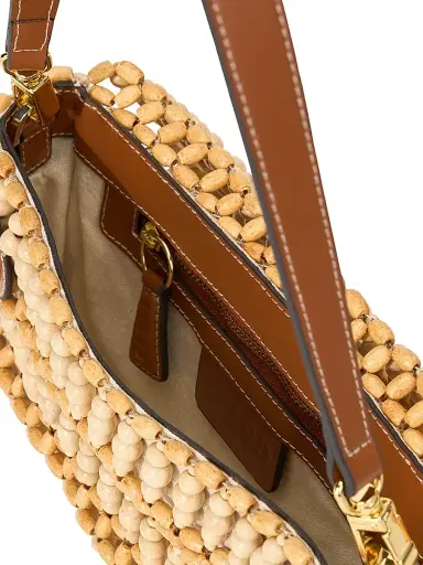 Staud Women's Timmy Wood Beaded Convertible Shoulder Bag - Natural Wood Beads | Thumbnail 4 Staud Women's Timmy Wood Beaded Convertible Shoulder Bag - Natural Wood Beads | Thumbnail 4