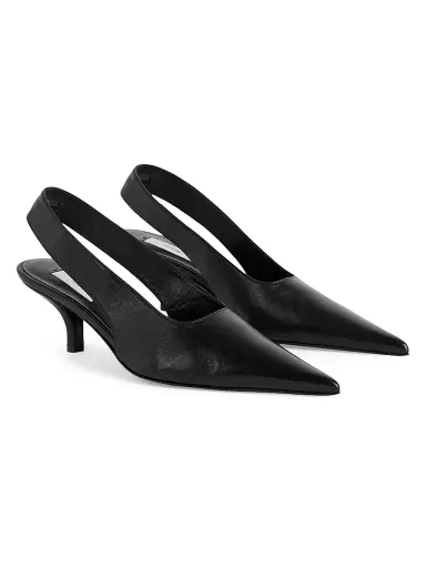 TOTEME Women's 55MM Leather Slingback Pumps - Black - Size 12 | Thumbnail 2 TOTEME Women's 55MM Leather Slingback Pumps - Black - Size 12 | Thumbnail 2