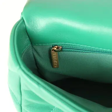 Chanel Chanel Medium 19 Flap Green Shiny Lambskin Mixed Metal Hardware | Thumbnail 10 Chanel Chanel Medium 19 Flap Green Shiny Lambskin Mixed Metal Hardware | Thumbnail 10