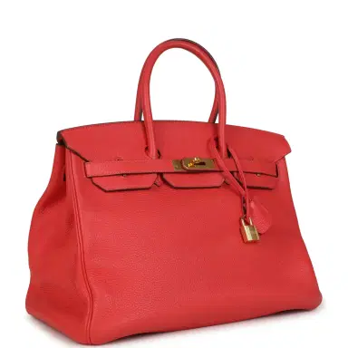 HERMÈS Pre-owned Hermes Birkin 35 Geranium Togo Gold Hardware | Thumbnail 2 HERMÈS Pre-owned Hermes Birkin 35 Geranium Togo Gold Hardware | Thumbnail 2
