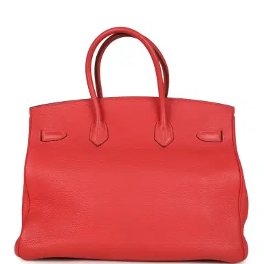 HERMÈS Pre-owned Hermes Birkin 35 Geranium Togo Gold Hardware | Thumbnail 4 HERMÈS Pre-owned Hermes Birkin 35 Geranium Togo Gold Hardware | Thumbnail 4