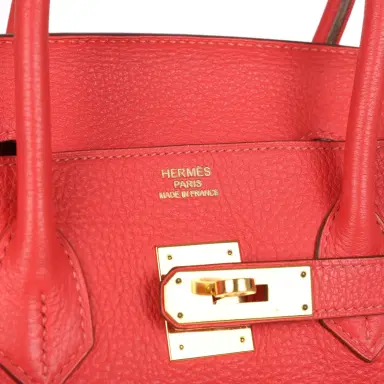 HERMÈS Pre-owned Hermes Birkin 35 Geranium Togo Gold Hardware | Thumbnail 7 HERMÈS Pre-owned Hermes Birkin 35 Geranium Togo Gold Hardware | Thumbnail 7