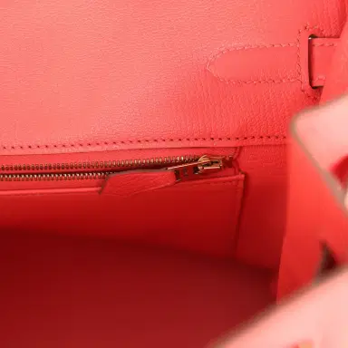 HERMÈS Pre-owned Hermes Birkin 35 Geranium Togo Gold Hardware | Thumbnail 9 HERMÈS Pre-owned Hermes Birkin 35 Geranium Togo Gold Hardware | Thumbnail 9