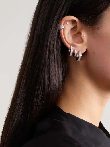 Anita Ko Georgie 18-karat White Gold Diamond Hoop Earrings | Thumbnail 4 Anita Ko Georgie 18-karat White Gold Diamond Hoop Earrings | Thumbnail 4