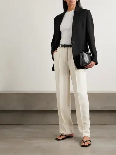 TOTEME Garderob Oversized Recycled Grain De Poudre Blazer | Thumbnail 2 TOTEME Garderob Oversized Recycled Grain De Poudre Blazer | Thumbnail 2
