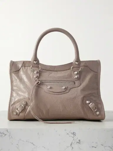 Balenciaga Le City Small Embellished Textured-leather Tote | Thumbnail 1 Balenciaga Le City Small Embellished Textured-leather Tote | Thumbnail 1