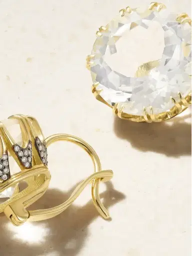 Ileana Makri 18-karat Gold, Diamond And Topaz Earrings | Thumbnail 3 Ileana Makri 18-karat Gold, Diamond And Topaz Earrings | Thumbnail 3