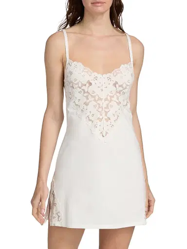 Cosabella Women's Romanza Inset Lace Cotton Slipdress - Moon Ivory - Size XL | Thumbnail 3 Cosabella Women's Romanza Inset Lace Cotton Slipdress - Moon Ivory - Size XL | Thumbnail 3