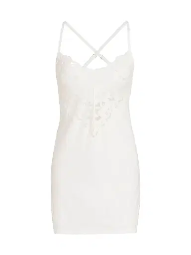 Cosabella Women's Romanza Inset Lace Cotton Slipdress - Moon Ivory - Size XL | Thumbnail 1 Cosabella Women's Romanza Inset Lace Cotton Slipdress - Moon Ivory - Size XL | Thumbnail 1