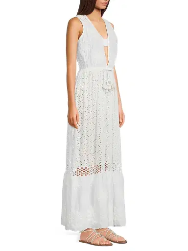 Ramy Brook Women's Paxton Cotton Cover-Up Maxi Dress - White Floral | Thumbnail 4 Ramy Brook Women's Paxton Cotton Cover-Up Maxi Dress - White Floral | Thumbnail 4