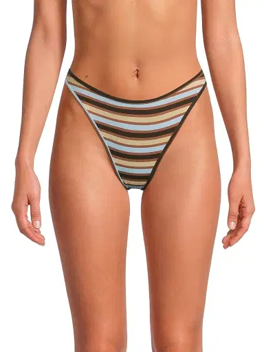 Ramy Brook Women's Isla Striped Bikini Bottom - Beach Brown Stripe | Thumbnail 3 Ramy Brook Women's Isla Striped Bikini Bottom - Beach Brown Stripe | Thumbnail 3