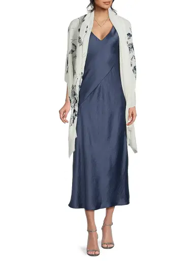 Faliero Sarti Women's Ramona Floral Scarf - Blue | Thumbnail 2 Faliero Sarti Women's Ramona Floral Scarf - Blue | Thumbnail 2