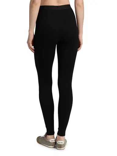 Versace Women's 90's Logo Seamless Leggings - Black | Thumbnail 5 Versace Women's 90's Logo Seamless Leggings - Black | Thumbnail 5