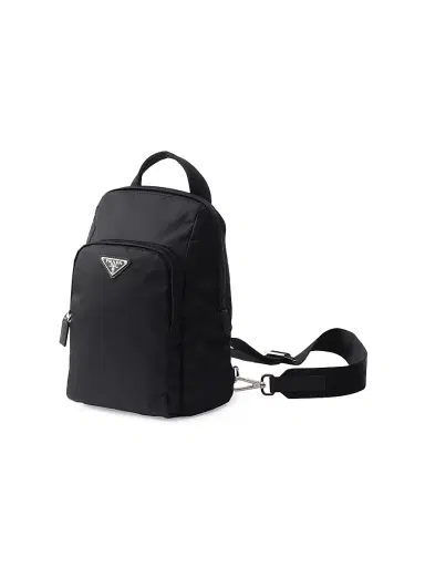 Prada Men's Re-Nylon and Saffiano Leather Backpack - Black | Thumbnail 2 Prada Men's Re-Nylon and Saffiano Leather Backpack - Black | Thumbnail 2